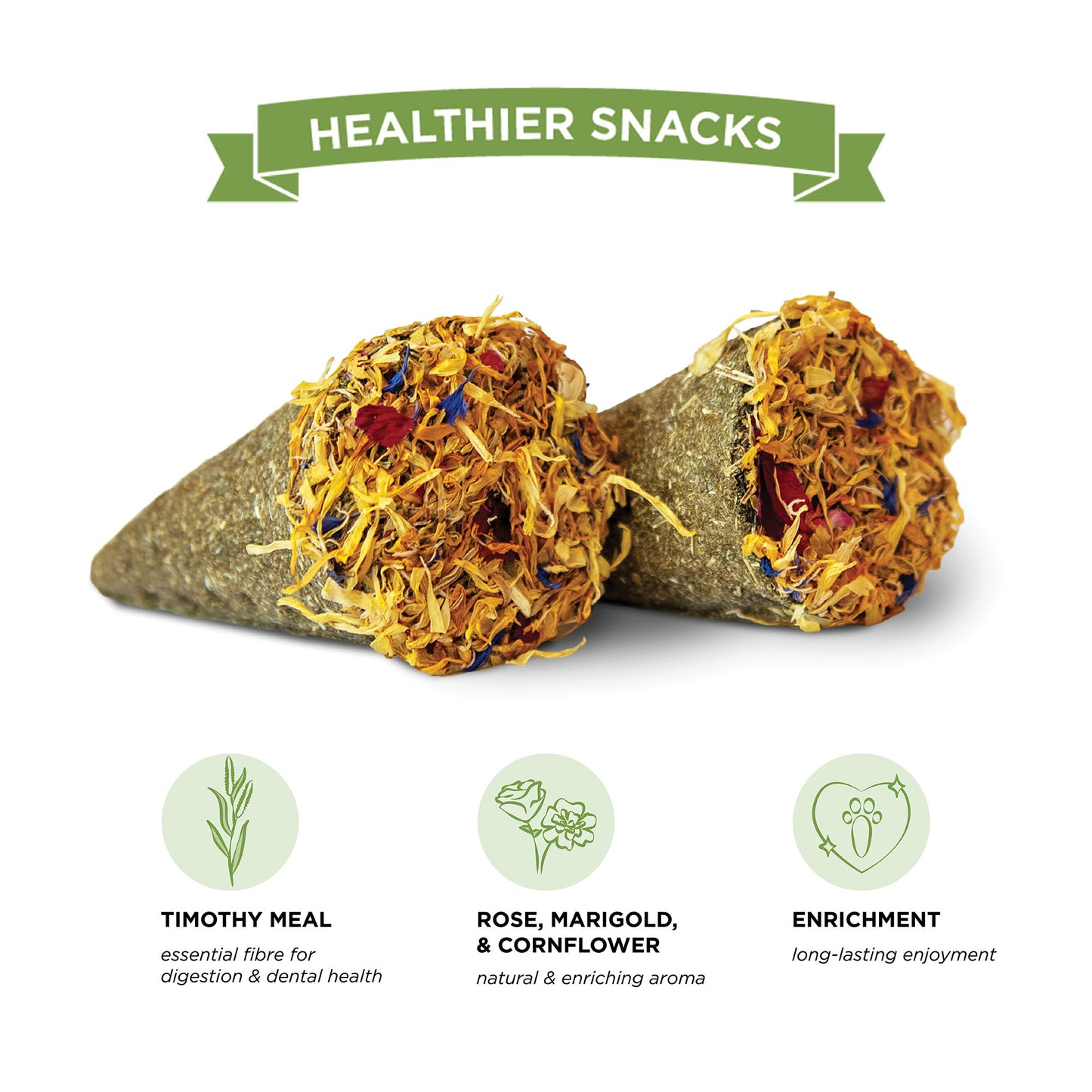 Timothy & Floral Cone Snacks (2pk)