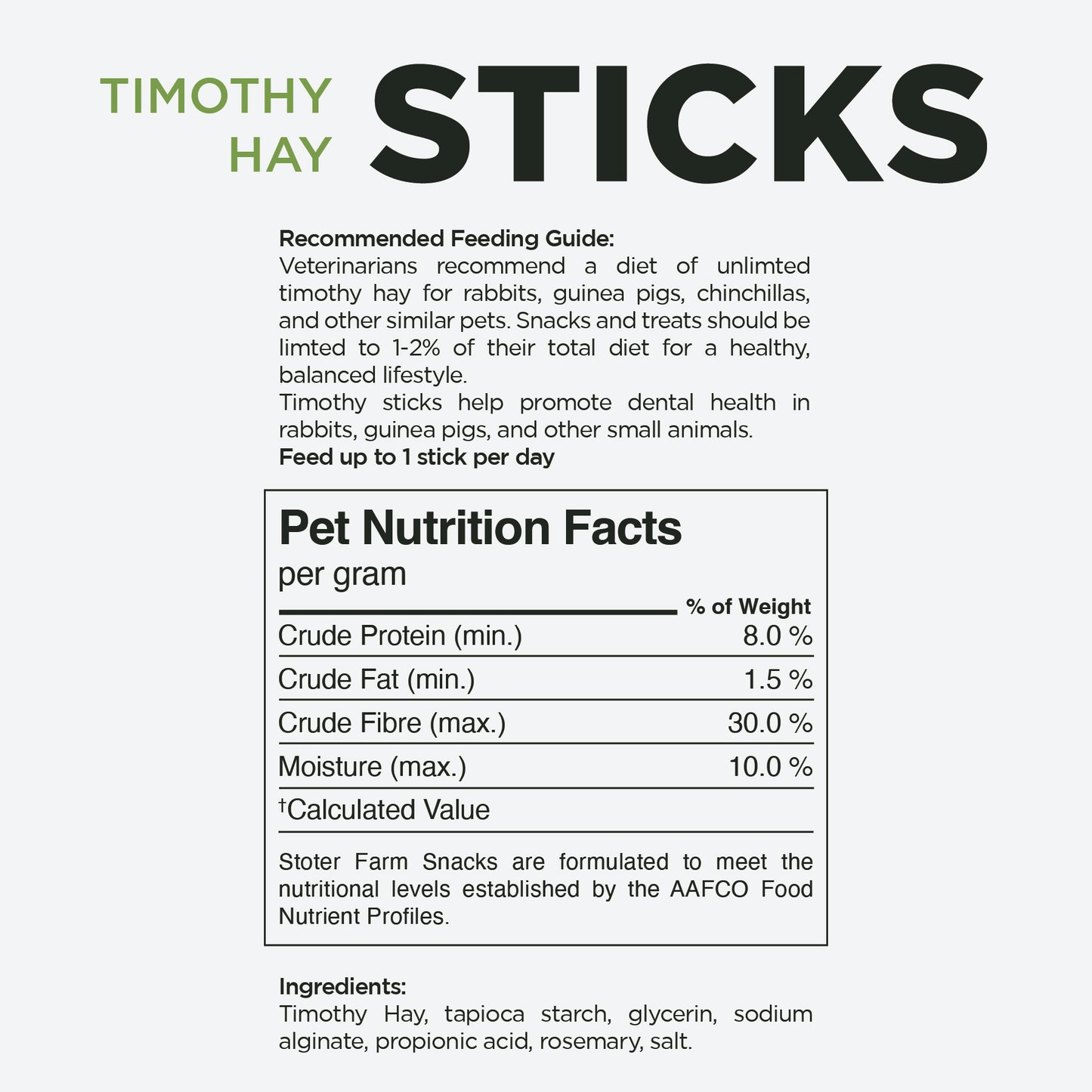 Timothy Stick Snacks (100g/3.5oz)