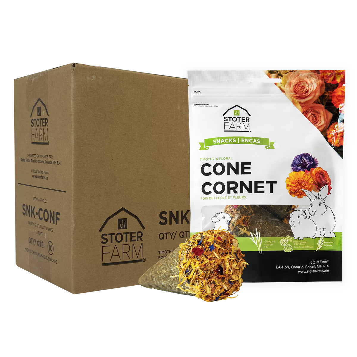 Timothy & Floral Cone Snacks (2pk) - 10 Pack
