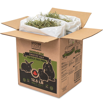 Foin de ferme Stoter – Foin Timothy de qualité supérieure (boîte de 5,6 kg/200 oz)
